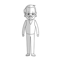 old man cartoon icon over white background. vector illustration