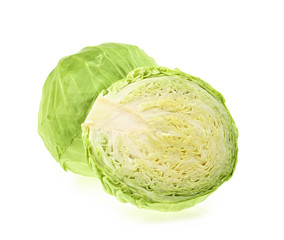 Fototapeta premium Green cabbage isolated on white background
