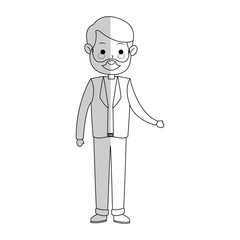 old man cartoon icon over white background. vector illustration