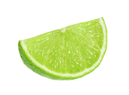 lime slice isolated without shadow