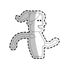 woman cartoon icon over white background. vector illustration