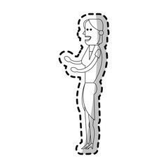 woman cartoon icon over white background. vector illustration