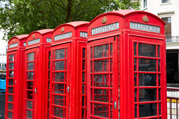 London old red Telephone boxes
