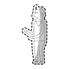 man cartoon icon over white background. vector illustration