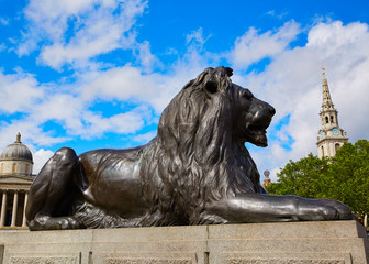 London Trafalgar Square Lion in UK