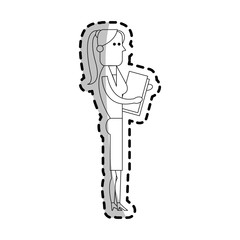 woman cartoon icon over white background. vector illustration