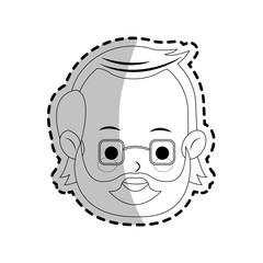 old man cartoon icon over white background. vector illustration