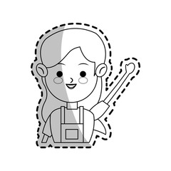 woman cartoon icon over white background. vector illustration