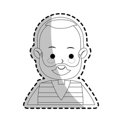 old man cartoon icon over white background. vector illustration