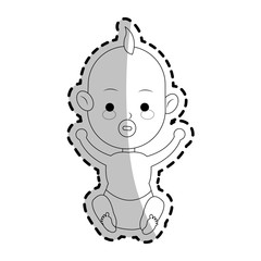 baby cartoon icon over white background. vector illustration