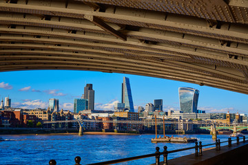 London skyline from Blackfriars new bridge UK