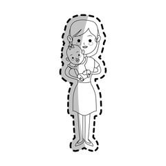 woman cartoon icon over white background. vector illustration