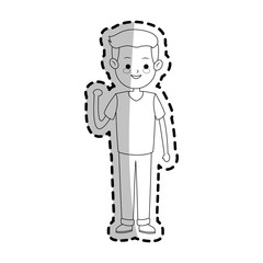 boy cartoon icon over white background. vector illustration