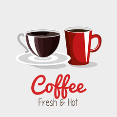 delicious coffee always fresh poster vector illustration design