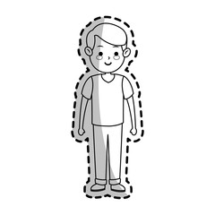 boy cartoon icon over white background. vector illustration