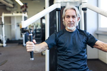 Senior Caucasian Man Working Out