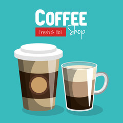 delicious coffee always fresh poster vector illustration design