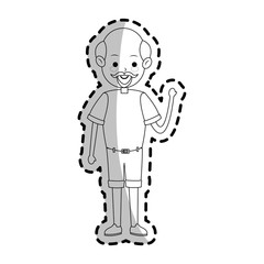old man cartoon icon over white background. vector illustration