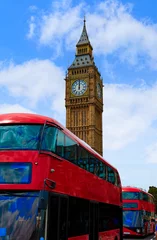 Foto op Plexiglas Big Ben Clock tower and London Bus in UK © lunamarina