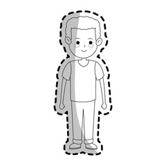 boy cartoon icon over white background. vector illustration