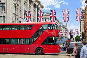 Papier Peint photo Bus rouge de Londres Bus de Londres Oxford Street W1 Westminster