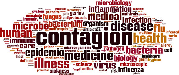 Obraz premium Contagion word cloud concept. Vector illustration
