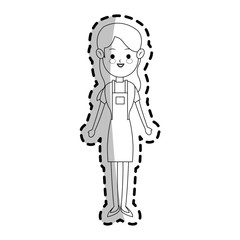 Fototapeta na wymiar woman cartoon icon over white background. vector illustration