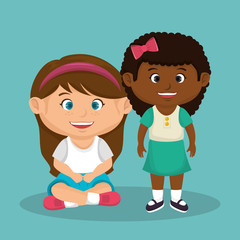 cute little kids character vector illustration design