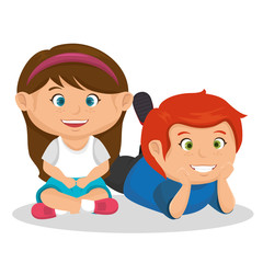 cute little kids character vector illustration design