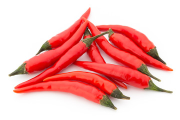 Chili pepper on the white background.