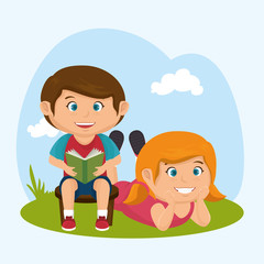 cute little kids character vector illustration design