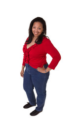 Portrait of a middle aged woman isolated on white