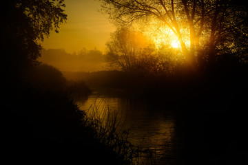 Fototapeta premium Sunrise in rural countryside
