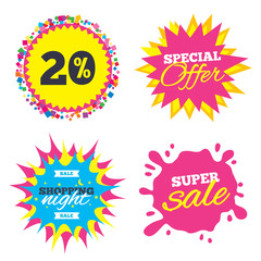20 percent discount sign icon. Sale symbol.