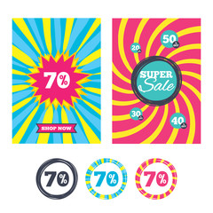 70 percent discount sign icon. Sale symbol.