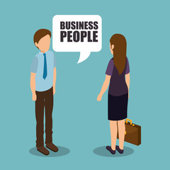 Group of businesspeople gathered vector illustration design