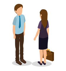 Group of businesspeople gathered vector illustration design