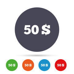 50 Dollars sign icon. USD currency symbol.