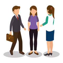 Obraz premium Group of businesspeople gathered vector illustration design