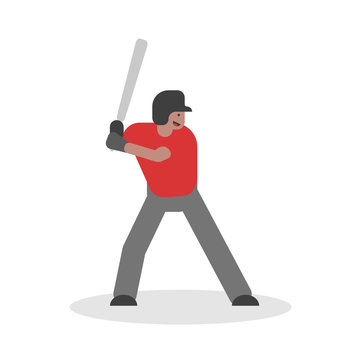 Baseball player, flat design vector