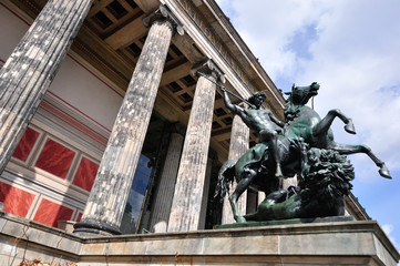 Berlin, Equestrian statue - obrazy, fototapety, plakaty