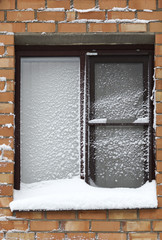 Winter window in Russia