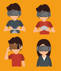 Augmented reality technology icon vector illustration design