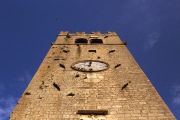 Church tower in Motovun, Croatia