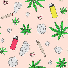 Marijuana seamless vector pattern