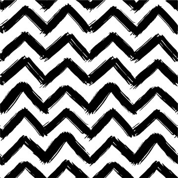 Vector seamless pattern with painted zigzag