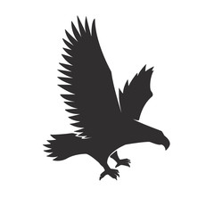 Illustration of flying eagle isolated on white background.