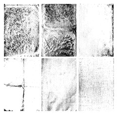 Set of the vector grunge textures isolated on white background.