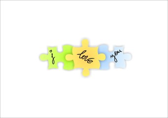 Puzzle with the inscription "I love you"