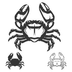Crab icon isolated on white background.
